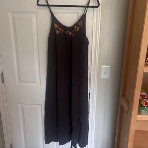 NATURAL LIFE Black Dress with Floral Accents